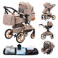 YAZOCO kinderwagen 3 in 1 Buggy Babybett Komplett Set Einem Klick Zusammenklappbarer Kinderwagen, KombiKinderwagen Aluminiumrahmen für Neugeborene 