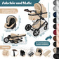 Kesser® Loops 3-in-1 Kombi-Kinderwagen, Komplettset inklusive Babywanne, Buggy-Sportsitz und Babyschale, Vollgummireifen 