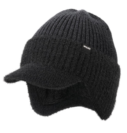 Wmcaps Wintermütze mit Schirm und Ohrenklappen für Herren, dick gefütterte Stirnklappenmütze mit Fleece-Futter, winddichte Kälteschutzmütze für Outdoor-Aktivitäten 