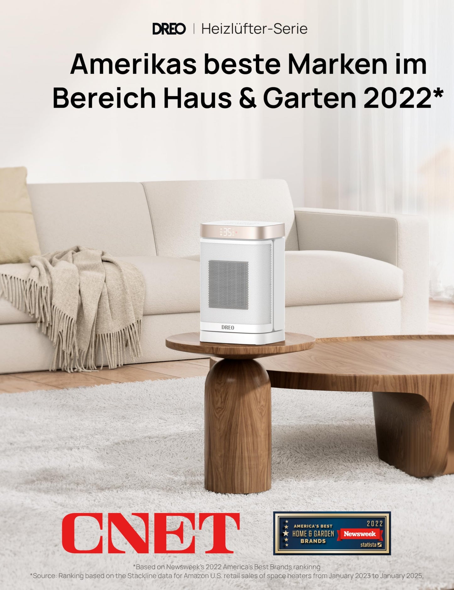 Heizlüfter Energiesparende Leise, Heizung Elektrisch mit Fernbedienung