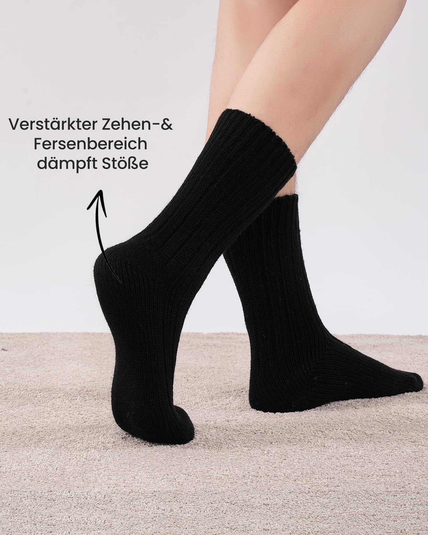4 Paar Alpaka Socken für Herren Damen, atmungsative Thermosocken Extra Warm, Dicke Wintersocken mit Alpakawolle 