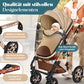 Kesser® Loops 3-in-1 Kombi-Kinderwagen, Komplettset inklusive Babywanne, Buggy-Sportsitz und Babyschale, Vollgummireifen 