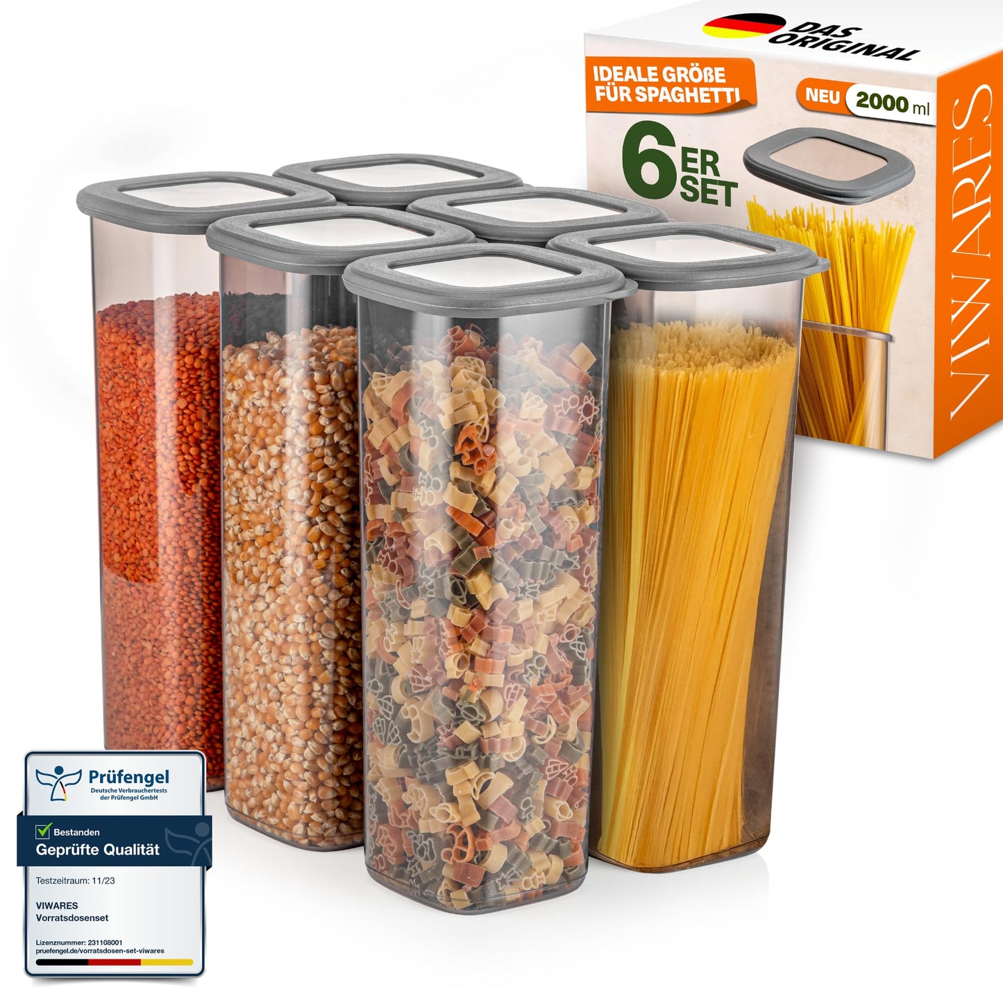 Lebensmittelaufbewahrungsbehälter, Vorratsdosen mit luftdichtem Deckel, praktischer Organizer für die Küche 