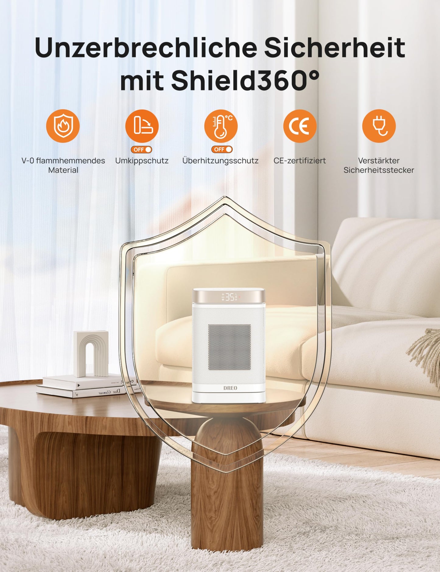 Heizlüfter Energiesparende Leise, Heizung Elektrisch mit Fernbedienung