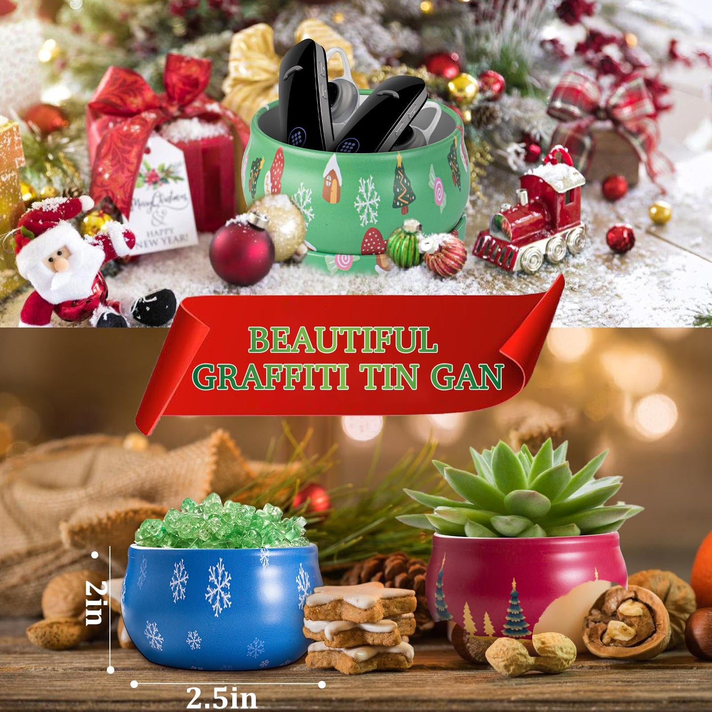 12er-Pack Duftkerzen für Weihnachten, 100 % natürliche Sojakerzen, Aromatherapie-Geschenkidee 