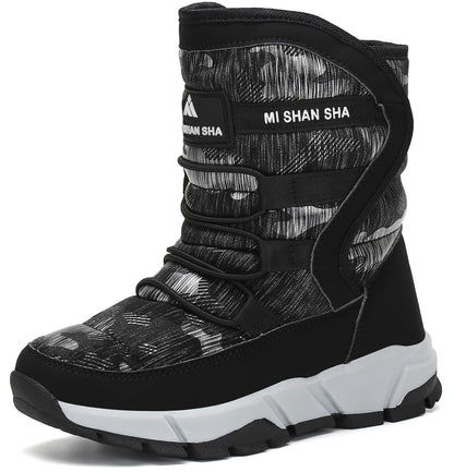 Mishansha Kinderwinterstiefel, warm, gefüttert, Outdoor-Schneestiefel für Mädchen und Jungen