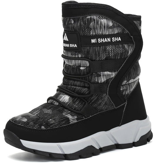 Mishansha Kinderwinterstiefel, warm, gefüttert, Outdoor-Schneestiefel für Mädchen und Jungen