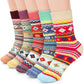 Airabc 5 Paar Damen-Thermosocken, warme Wintersocken, farbenfroh, kuschelig und atmungsaktiv 
