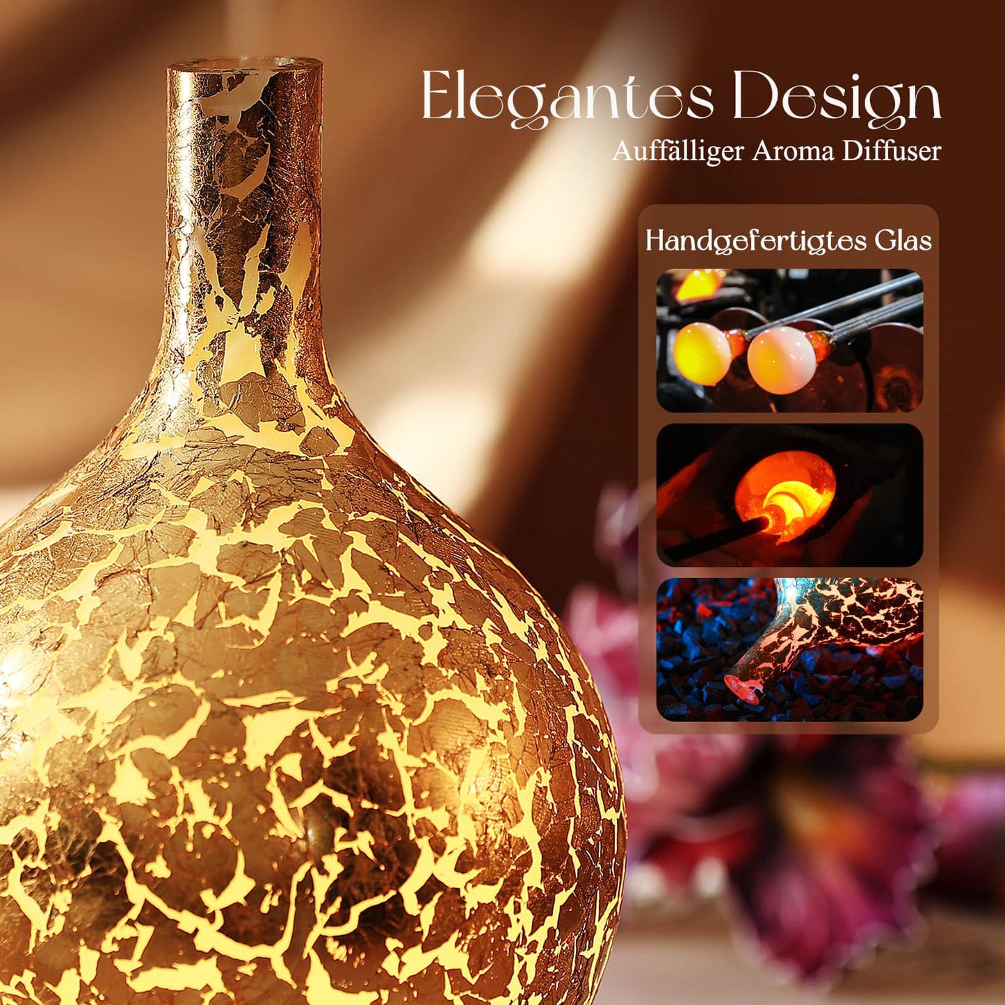 Aroma Diffuser Luftbefeuchter,150ml Luftbefeuchter Ultraschall Leise 7 farbwechselnde LEDs 