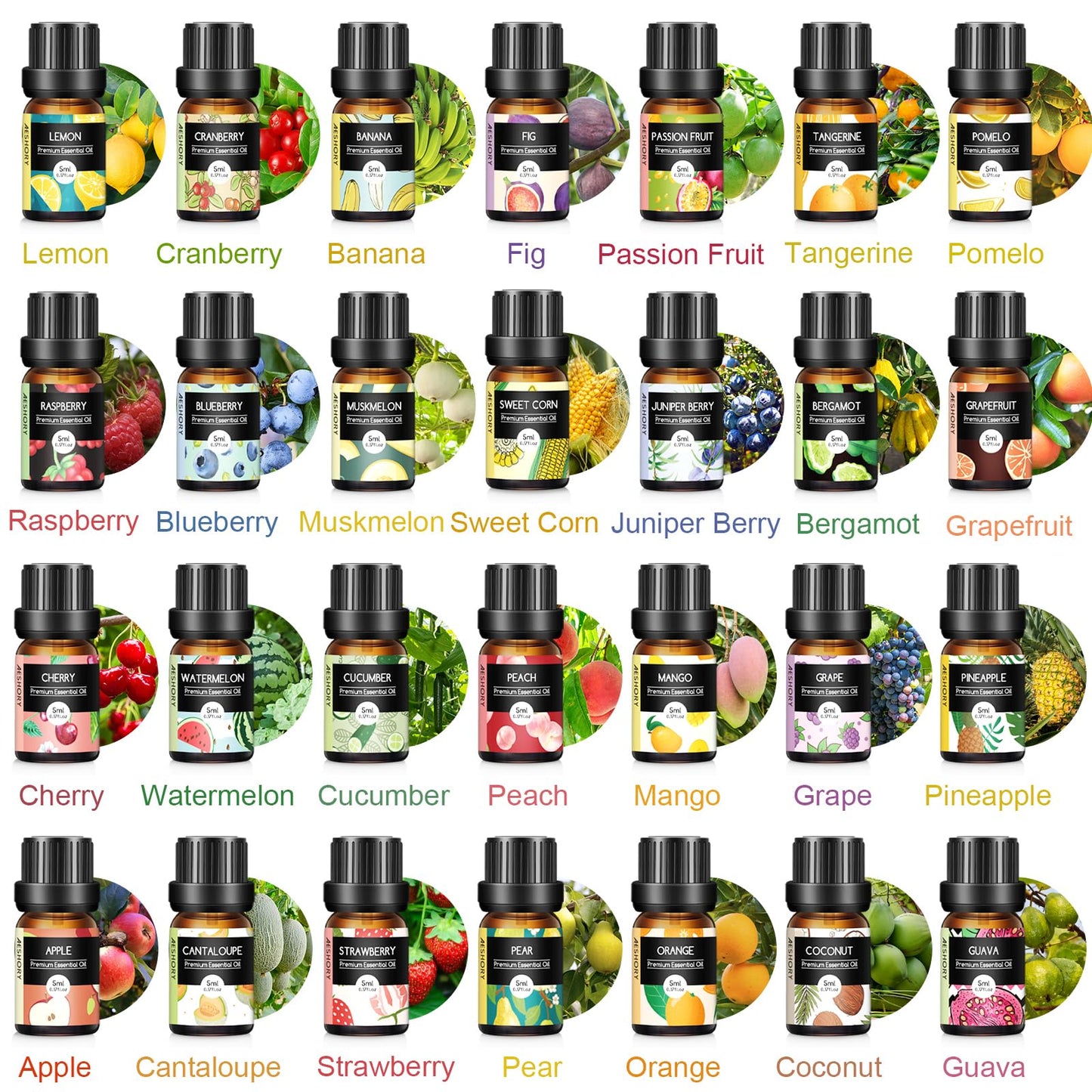 AESHORY 14 x 5 ml Hotel-Set mit ätherischen Ölen, Duftöl für Luftbefeuchter, für frische Luft 