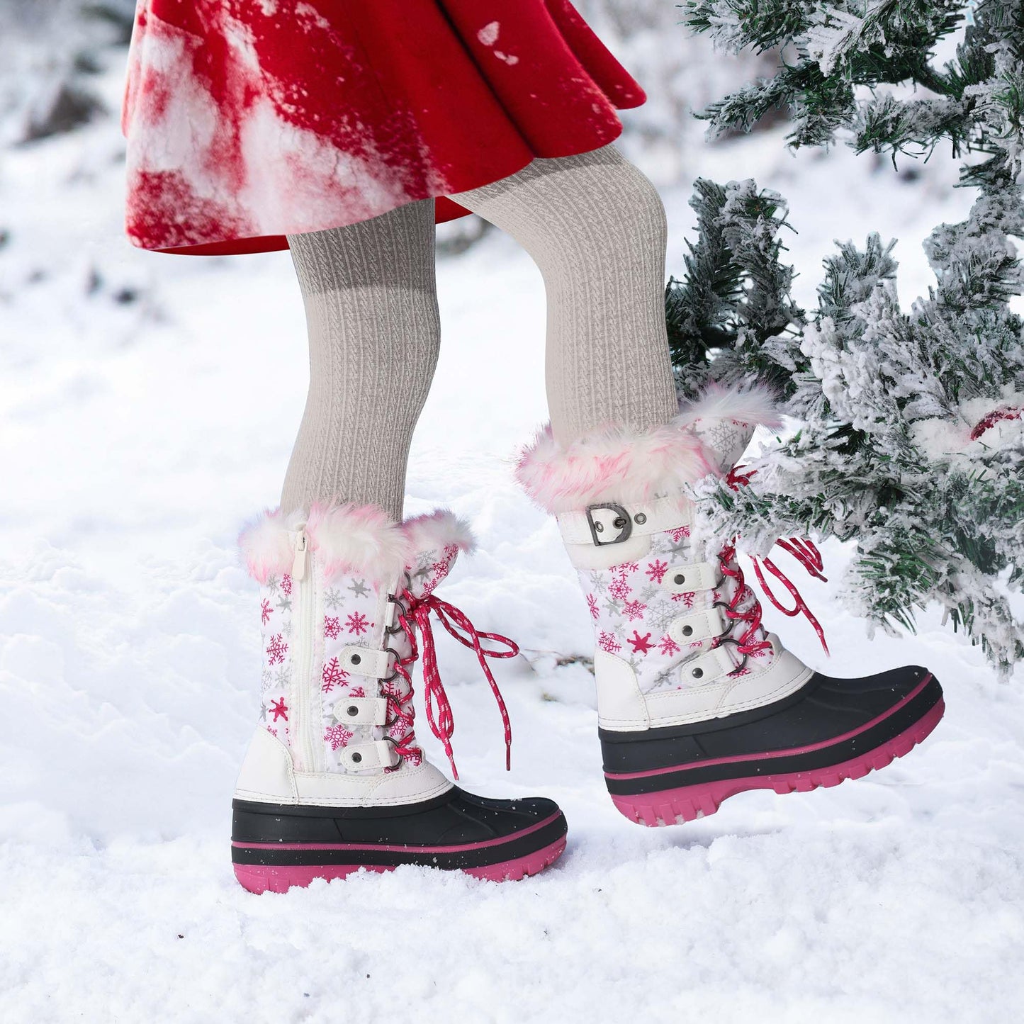 DREAM PAIRS Jungen Mädchen Winterstiefel Wasserabweisend, Warm Rutschfest Schneestiefel 