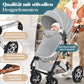 Kesser® Loops 3-in-1 Kombi-Kinderwagen, Komplettset inklusive Babywanne, Buggy-Sportsitz und Babyschale, Vollgummireifen 