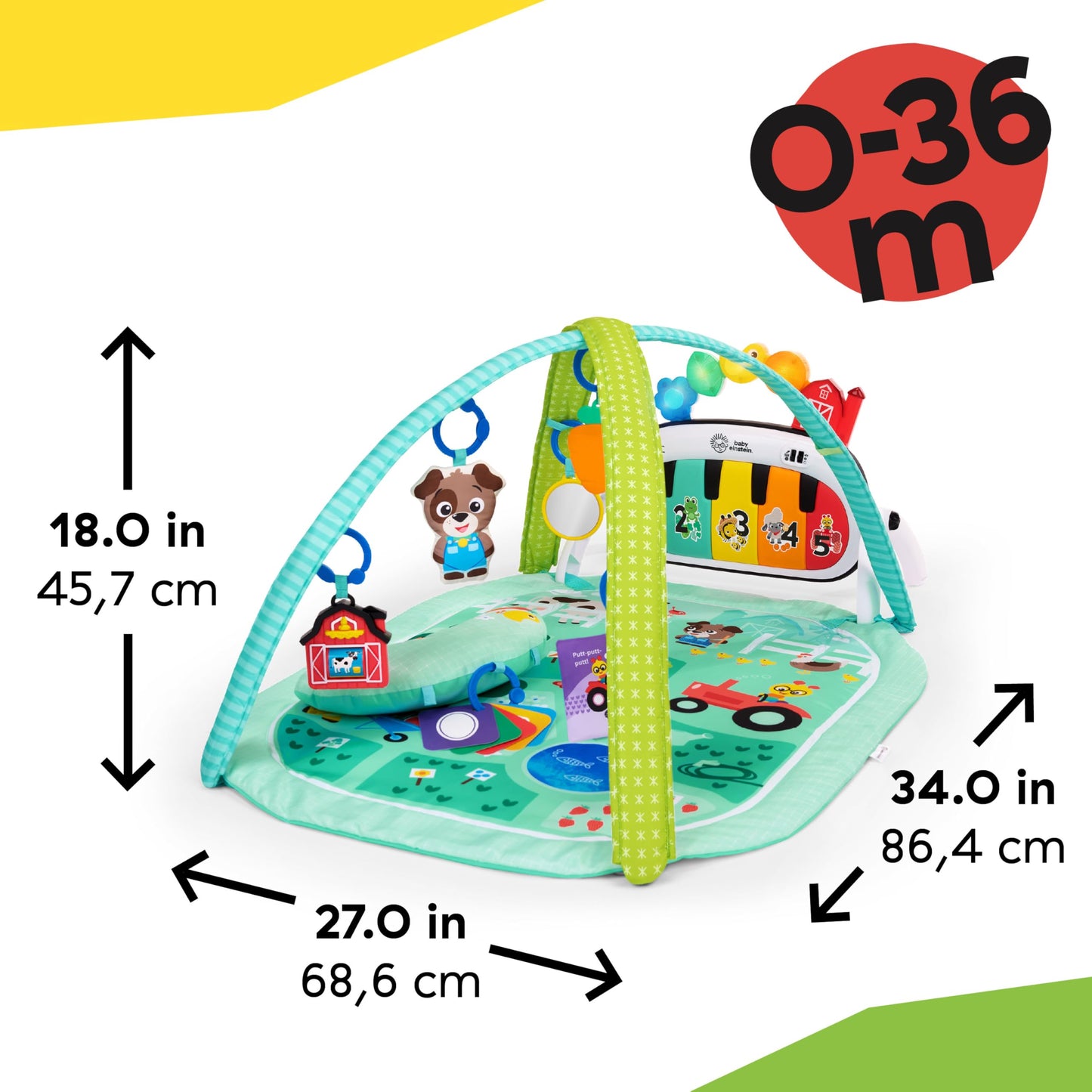 Baby Einstein, 4 in 1 Kickin' Tunes Spieldecke mit 70+ Geräuschen, 25+ Minuten Musik 