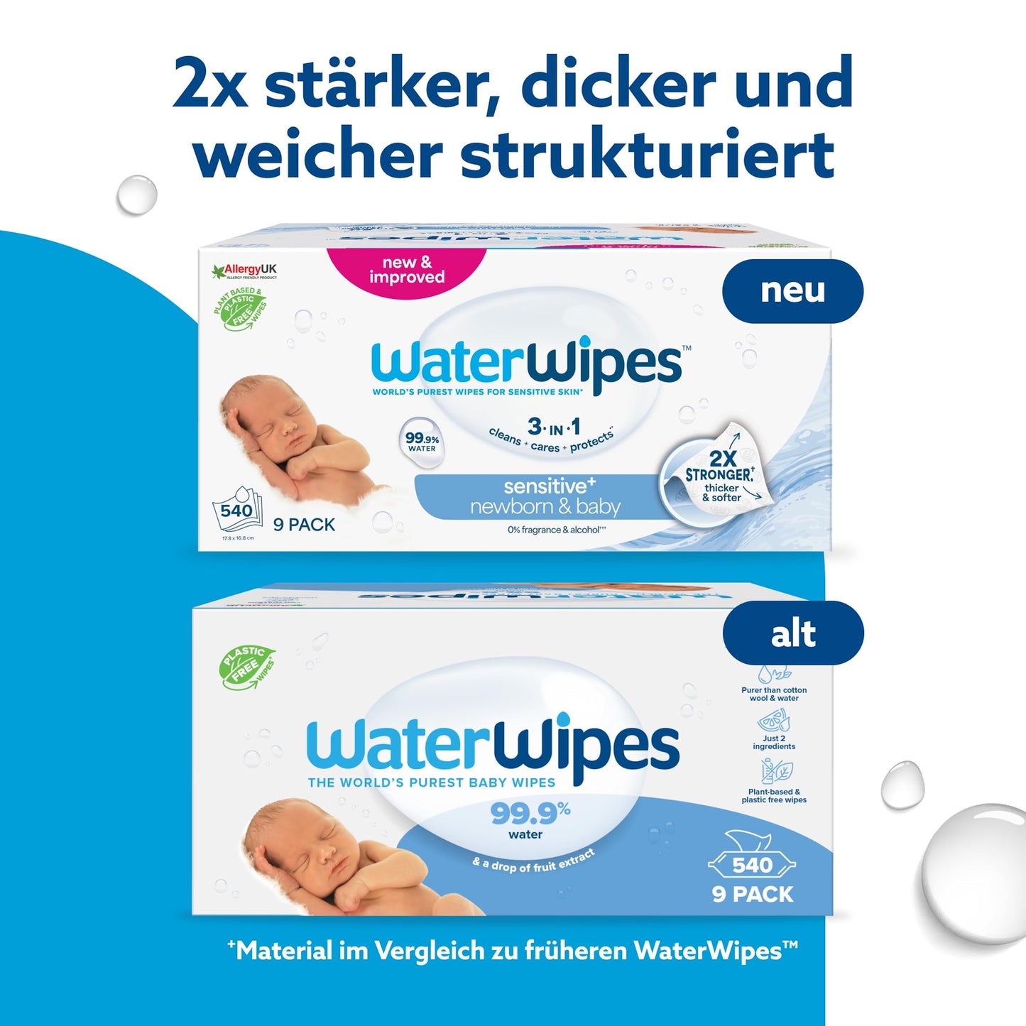 WaterWipes Plastic-Free Original Baby Wipes, 99.9% Water-Based Cleaning Wipes, Unscented for Sensitive Skin