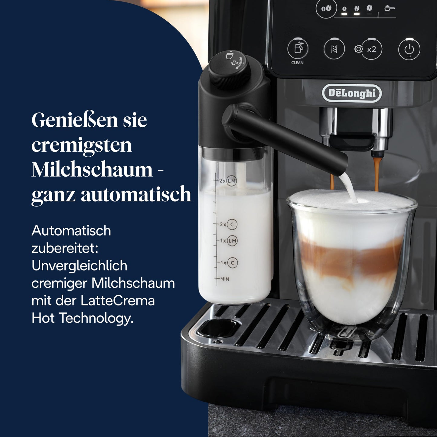 De'Longhi Magnifica Start - Perfetto Kaffeevollautomat mit LatteCrema-Milchaufschäumer, Cappuccino Kaffeemaschine 