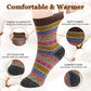 Airabc 5 Paar Damen-Thermosocken, warme Wintersocken, farbenfroh, kuschelig und atmungsaktiv 