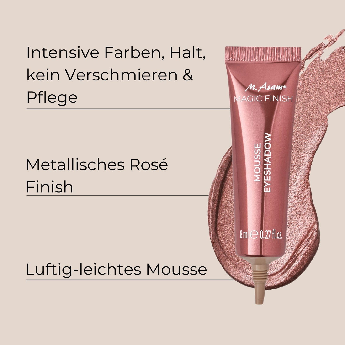 MAGIC FINISH Mousse Eyeshadow Love Note (8 ml) – Langanhaltender metallischer Lidschatten mit Glitzer-Effekt 