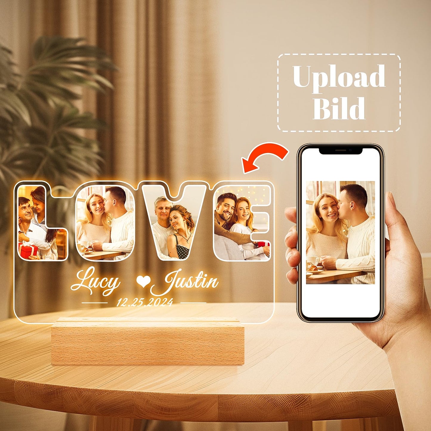 Cadeaux de Noël personnalisés pour femmes et hommes, cadre photo avec photo, cadeaux photo