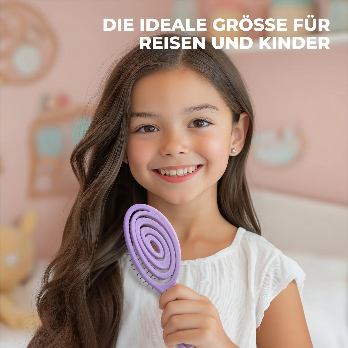 Ninabella Mini Haarbürste ohne Ziepen - Bürste für Reisen - Entwirrbürste für trockenes und nasses Haar - Detangler Bürste