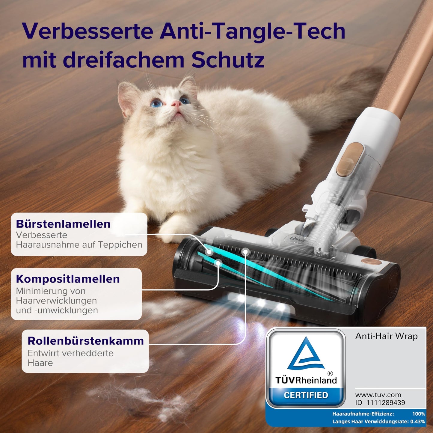 Akku Staubsauger -Levoit - Laufzeit für 75㎡ -4-in-1 Vacuum Cleaner - 99,9 Prozent Filterleistung