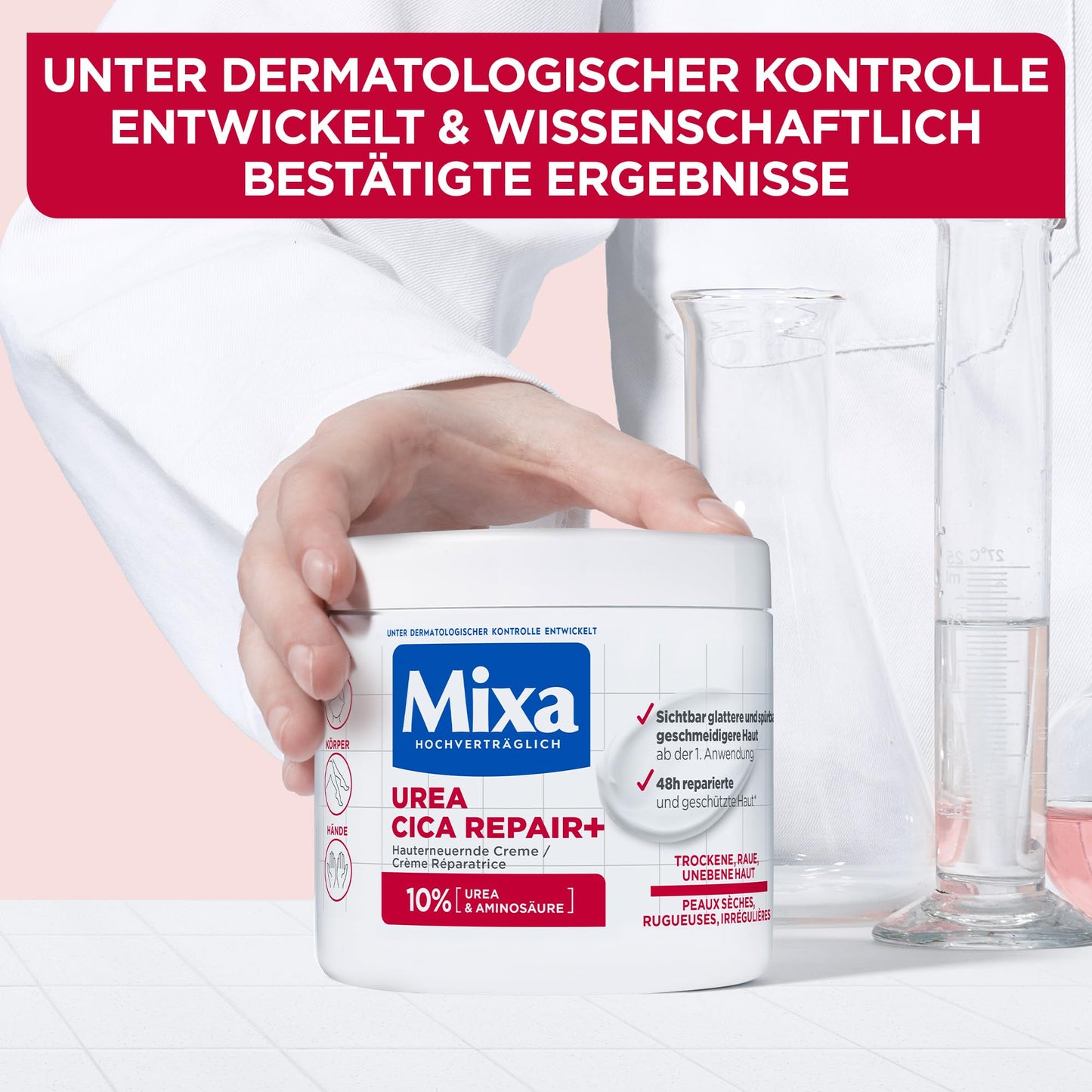 Hauterneuernde Creme mit Urea & Niacinamide, für trockene und raue Haut, repariert und glättet, für Hände und Gesicht