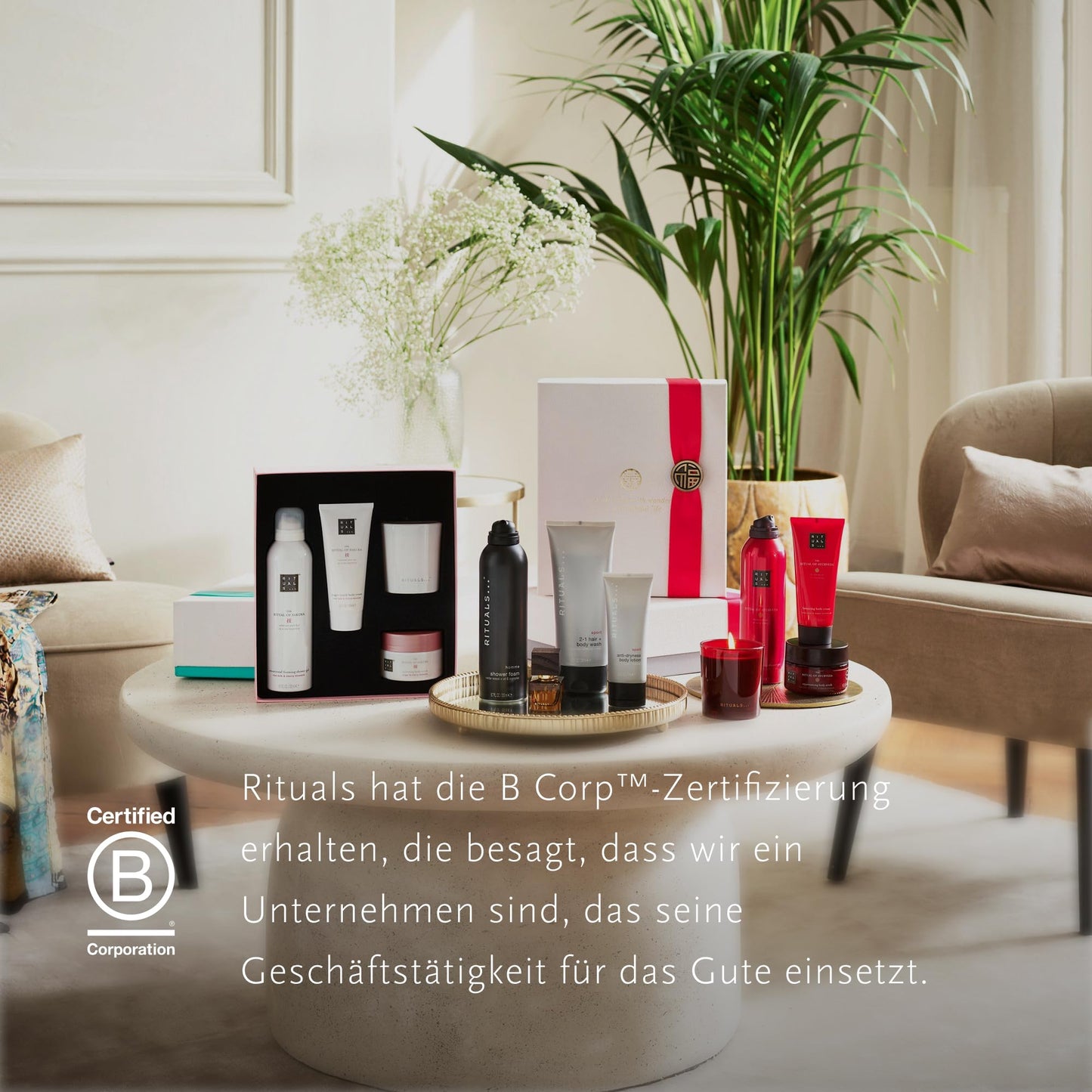 RITUALS Geschenkset, vier Hautpflegeprodukte mit Lotusblüte und Weißem Tee – Bade-Geschenkbox 