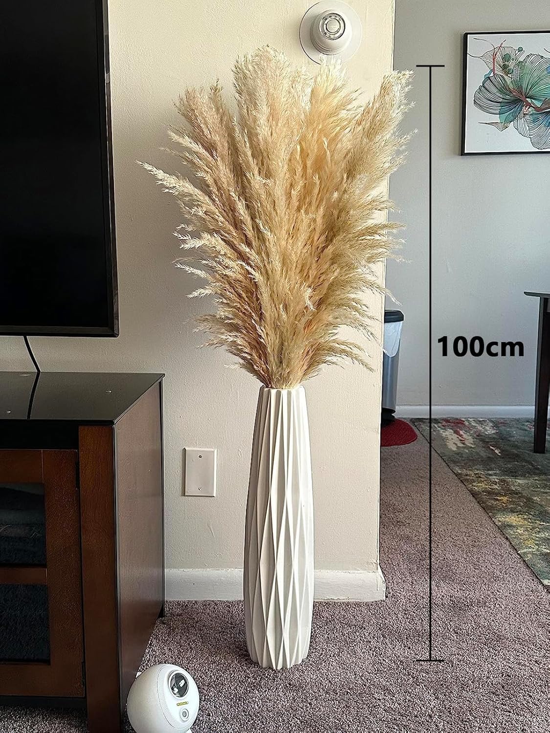 15 Stück 100cm Große, natürliche &amp; flauschige Trockenblumenstrauß Pampasgras 