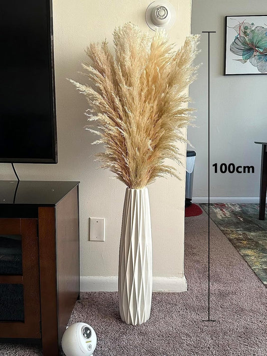 15 Stück 100cm Große, natürliche &amp; flauschige Trockenblumenstrauß Pampasgras 