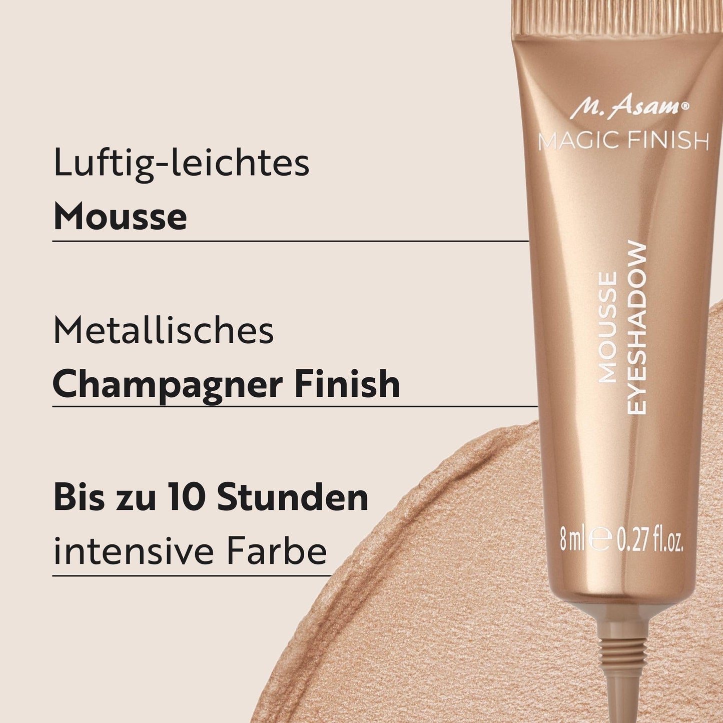 MAGIC FINISH Mousse Eyeshadow Love Note (8 ml) – Langanhaltender metallischer Lidschatten mit Glitzer-Effekt 