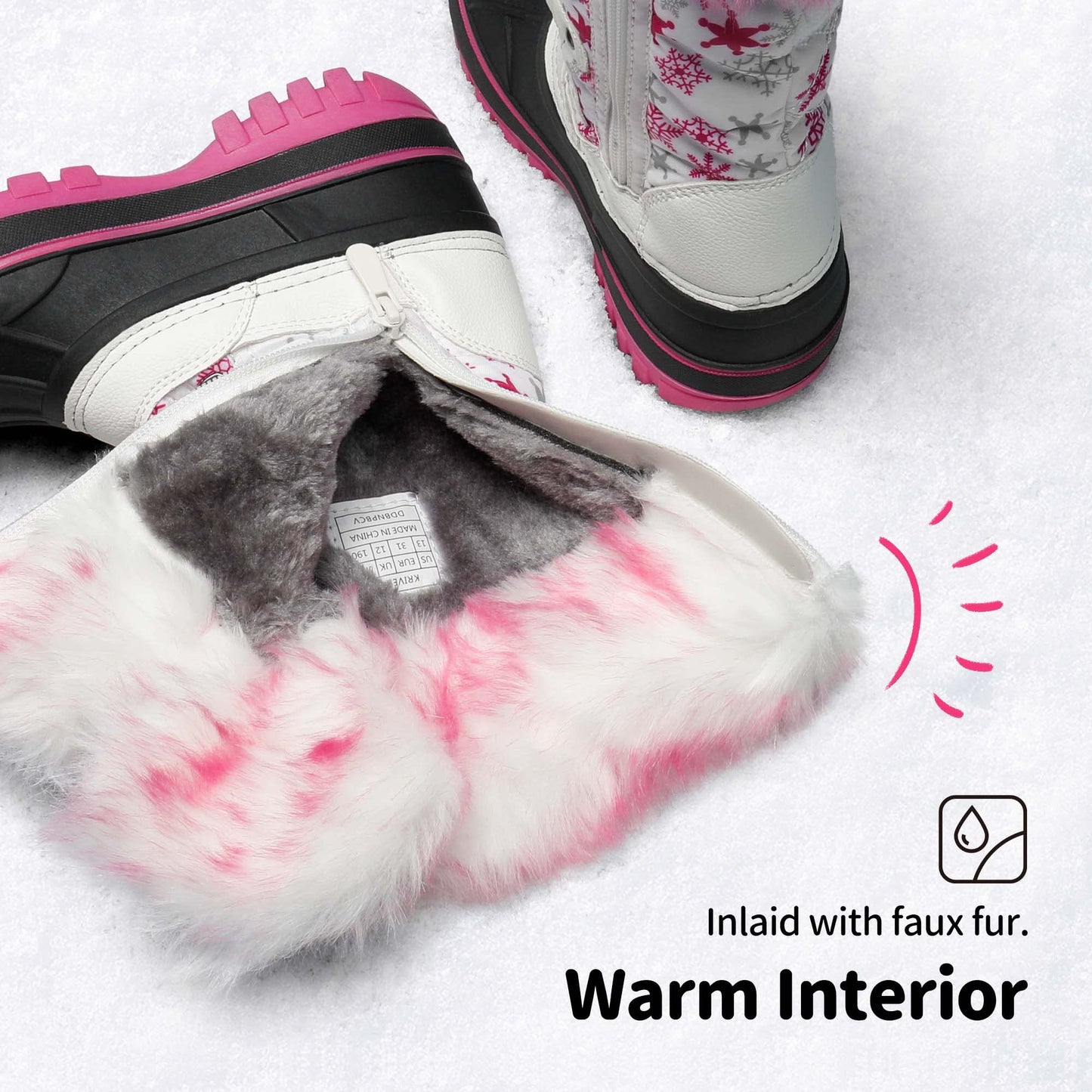 DREAM PAIRS Jungen Mädchen Winterstiefel Wasserabweisend, Warm Rutschfest Schneestiefel 