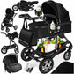 Kesser® Loops 3-in-1 Kombi-Kinderwagen, Komplettset inklusive Babywanne, Buggy-Sportsitz und Babyschale, Vollgummireifen 