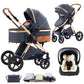 Shineey 3-in-1 Kinderwagen, Buggy, faltbarer Kinderwagen-Satz, Kombi-Kinderwagen 3-in-1 mit großer, komfortabler Babywanne, Gestell aus Aluminiumlegierung 
