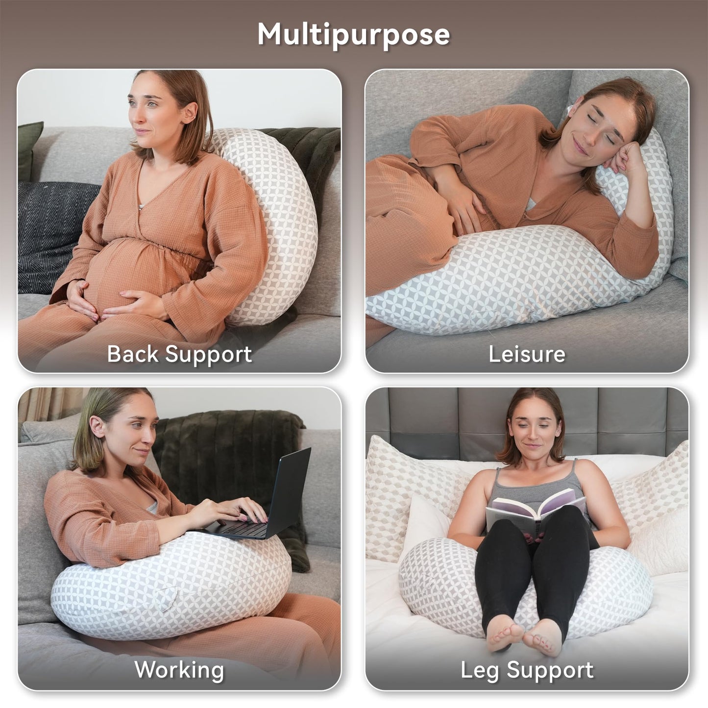 Stillkissen, vielseitiges Positionierungskissen in Übergröße, Schwangerschaftskissen für Babys und Erwachsene, Seitenschläferkissen mit waschbarem 
