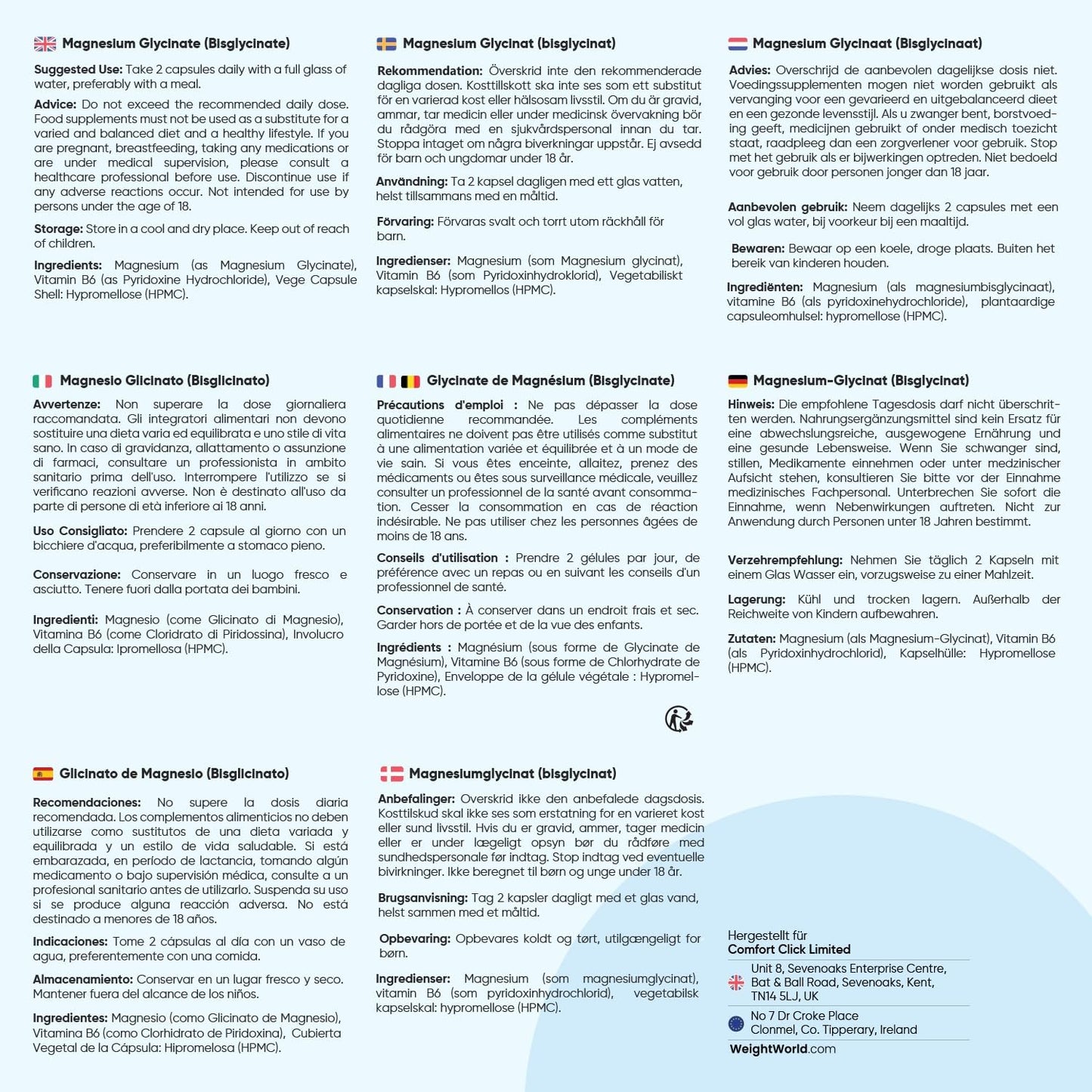 Magnesium Bisglycinat Kapseln - 1420 mg Magnesiumbisglycinat mit Vitamin B6-200 mg Elemente Magnesium - Glycinat Form - 180 vegane Kapseln - 3 Monate Vorrat - Alternative zu Pulver 