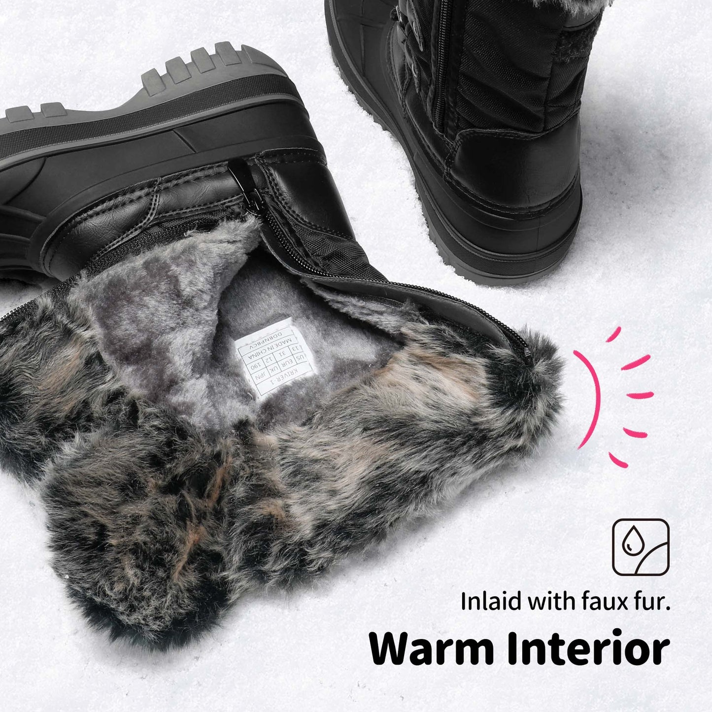 DREAM PAIRS Jungen Mädchen Winterstiefel Wasserabweisend, Warm Rutschfest Schneestiefel 