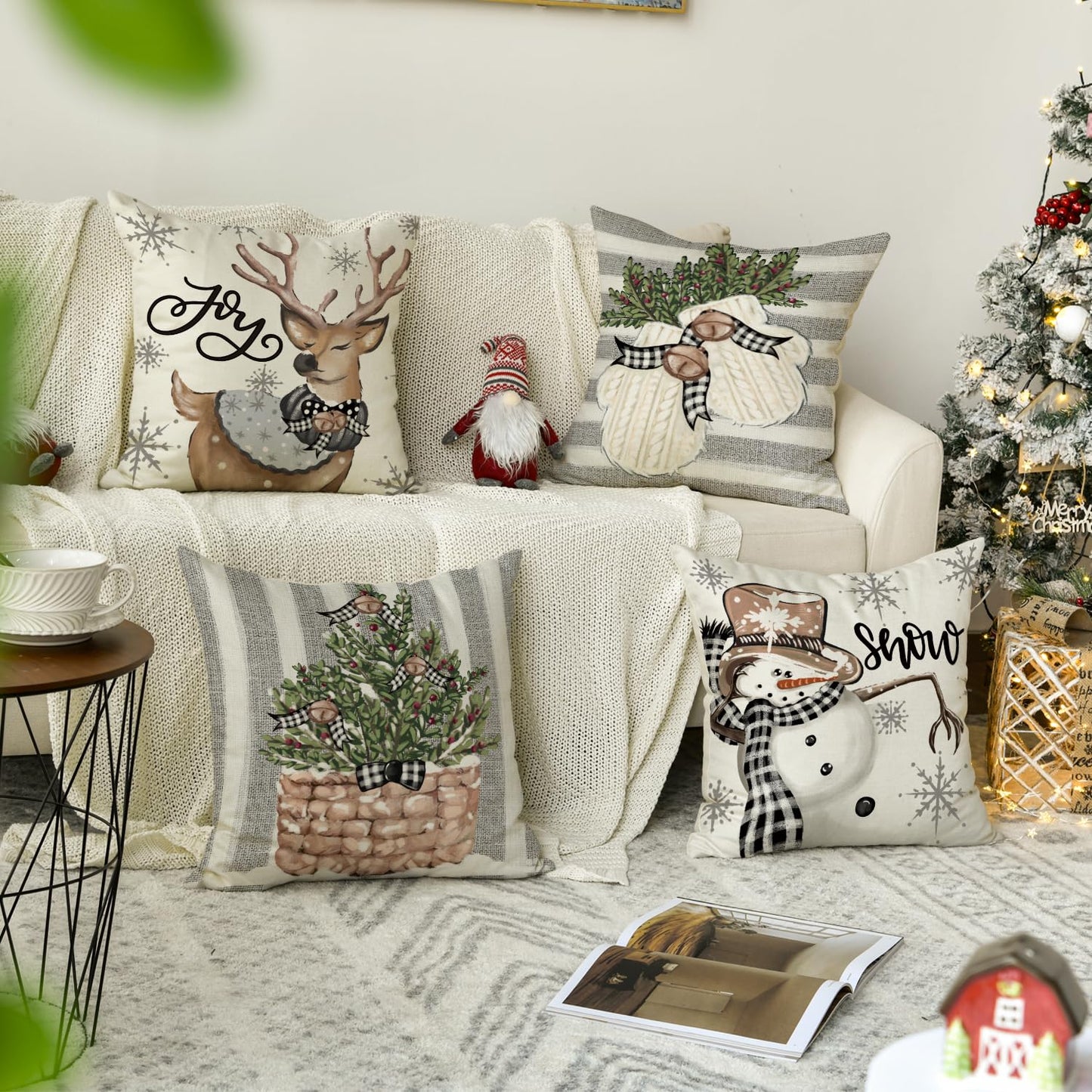 Cover Couch Wohnzimmer Außenbereich Deko,Weihnachten Kissenbezüge 