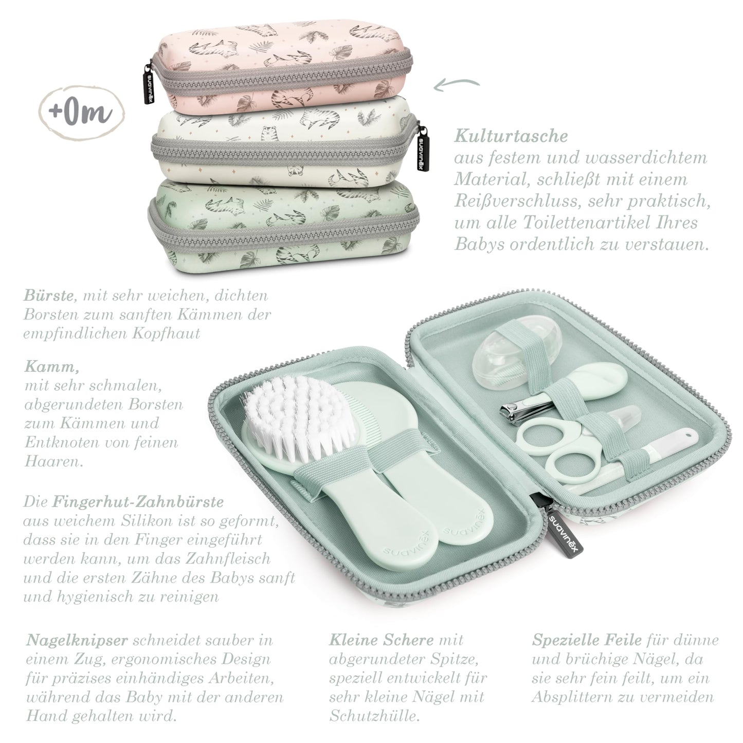 Baby-Pflegeset, komplettes und tragbares Kulturbeutel, Maniküre-Set 