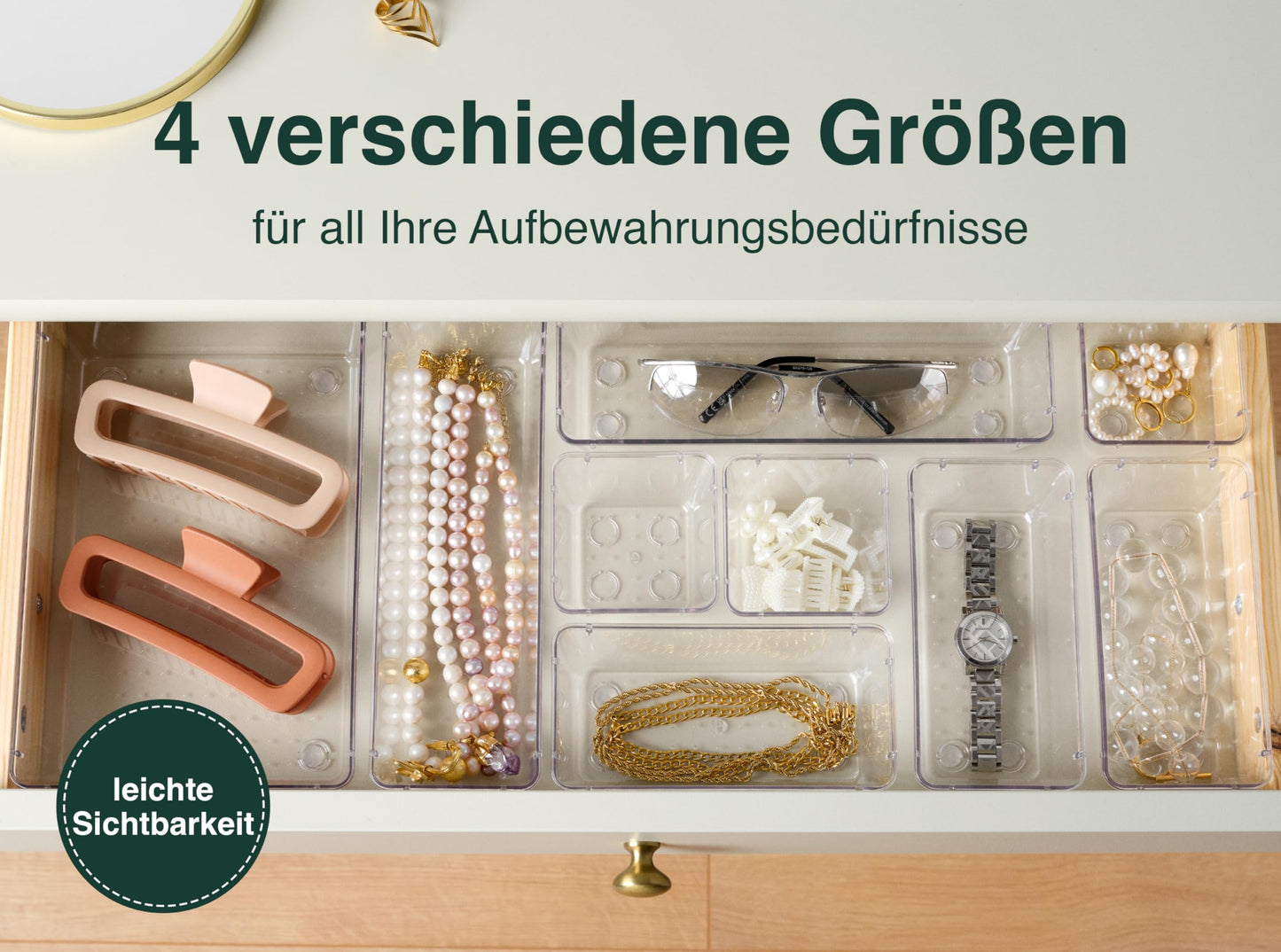 Uandu Schubladenorganizer, 25er-Set, Schreibtischorganizer 