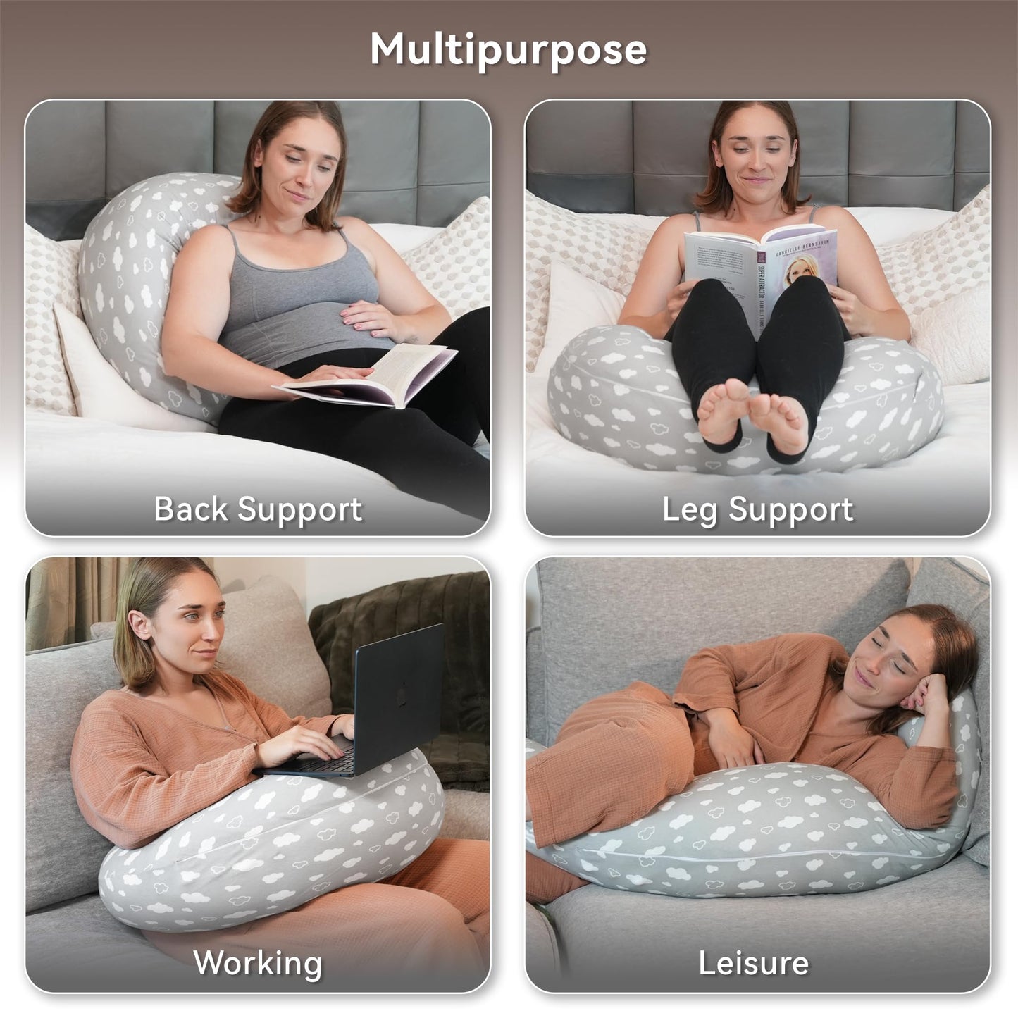 Stillkissen, vielseitiges Positionierungskissen in Übergröße, Schwangerschaftskissen für Babys und Erwachsene, Seitenschläferkissen mit waschbarem 