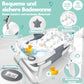 Babybadewanne | Babywanne platzsparend &amp; faltbar mit Thermostat &amp; Kissen 