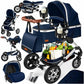 Kesser® Loops 3-in-1 Kombi-Kinderwagen, Komplettset inklusive Babywanne, Buggy-Sportsitz und Babyschale, Vollgummireifen 