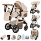 3-in-1 Kinderwagen-Set mit Sitz und faltbarem Babybett, verstellbare Liegeposition, bis 15 kg, 0-3 Jahre 
