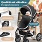 Kesser® Loops 3-in-1 Kombi-Kinderwagen, Komplettset inklusive Babywanne, Buggy-Sportsitz und Babyschale, Vollgummireifen 