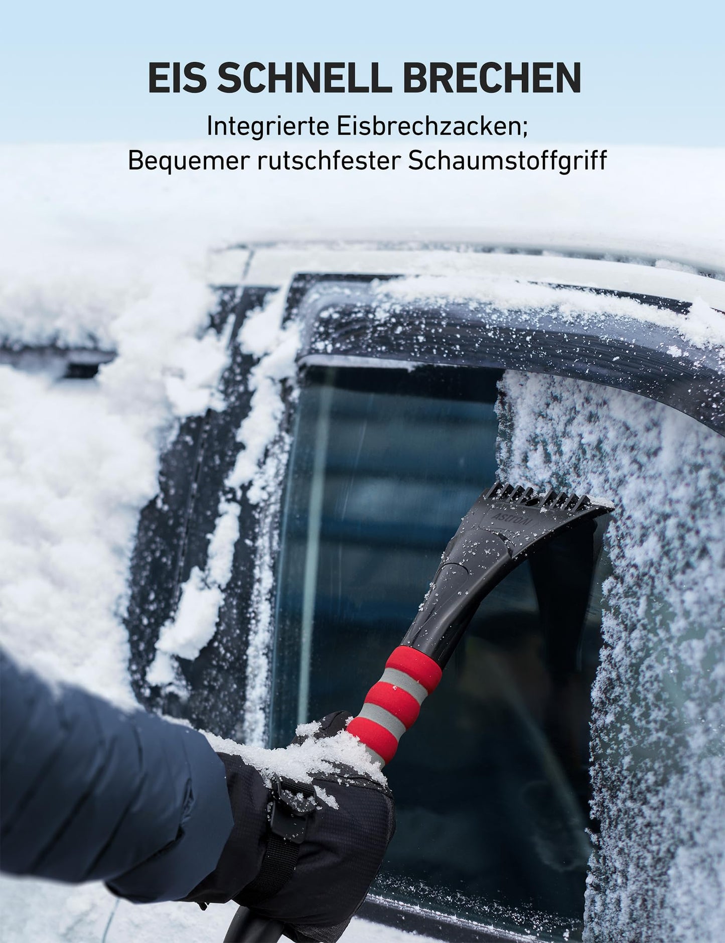 Eiskratzer, Auto-Eiskratzer, Schneebürste, abnehmbarer, ergonomischer Schaumstoffgriff für Pkw, Lkw und SUVs 