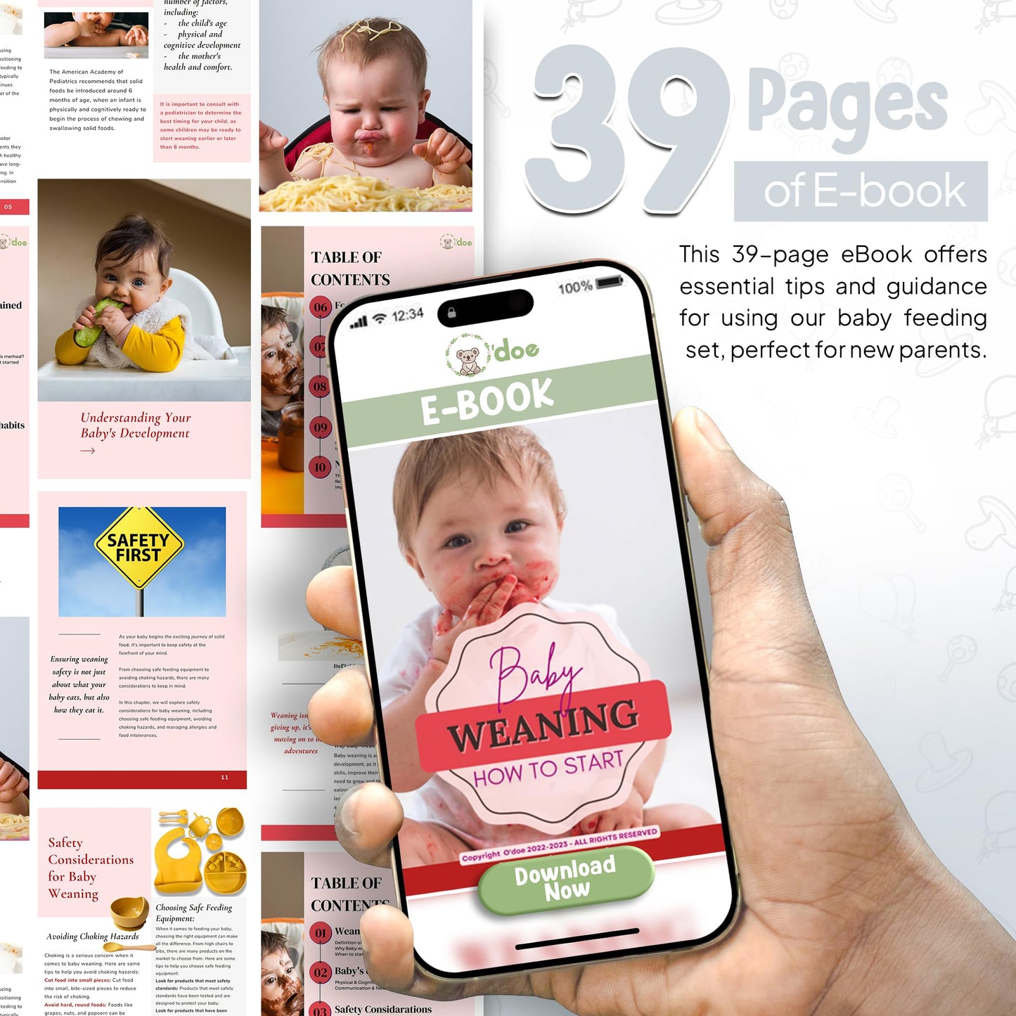 11-teiliges Babygeschirr-Set mit LED-Beleuchtung, Zubehör für Kleinkinder, Baby-Fütterungsset 