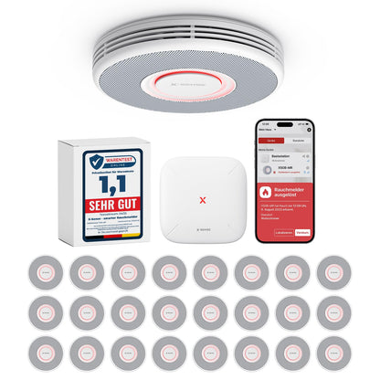 X-Sense Smarter Rauchmelder WLAN mit Sprachausgabe und 17 Standorten, Feuermelder, Rauchmelder, Brandmelder 6 Stück 