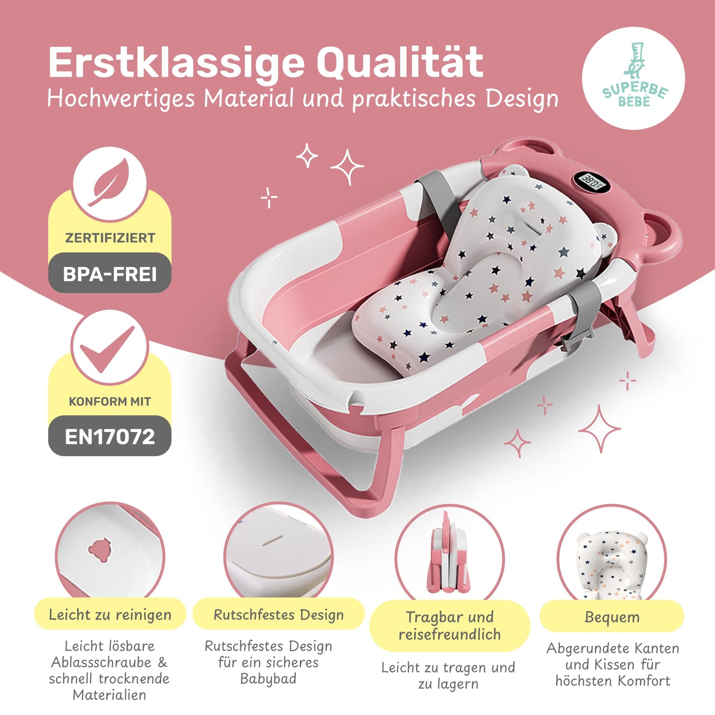 Faltbar Baby Badewanne Mit Rutschfestem Badewannensitz