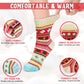 Airabc 5 Paar Damen-Thermosocken, warme Wintersocken, farbenfroh, kuschelig und atmungsaktiv 