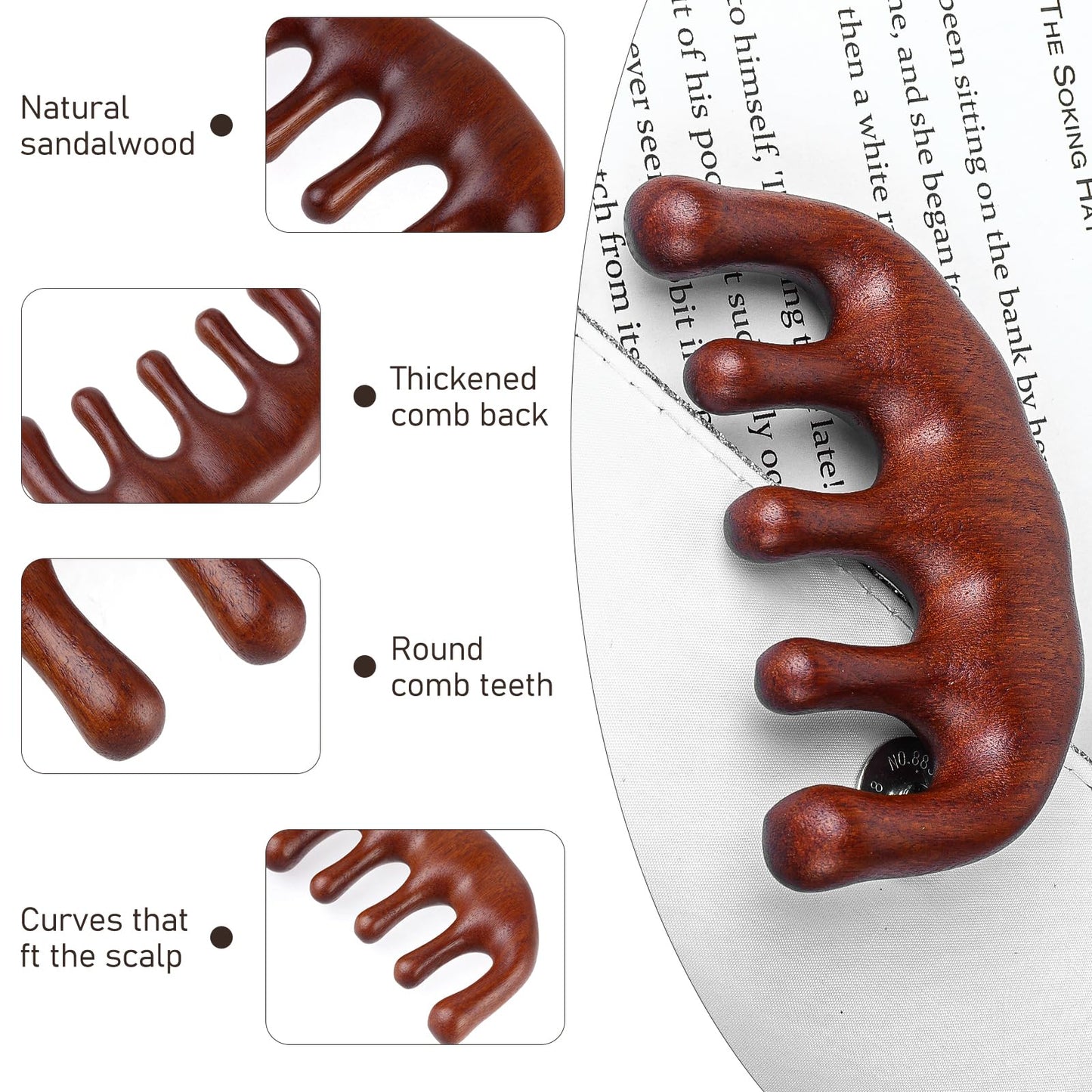 Kopfhaut Massagekamm Holzkamm, natürlicher Körpermassage Werkzeug