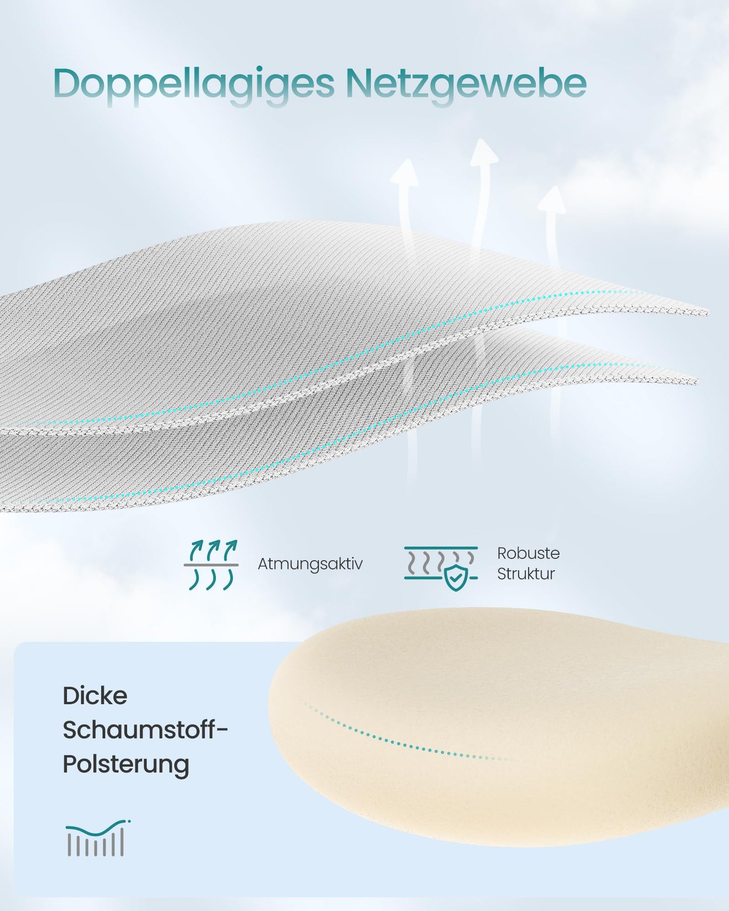 SONGMICS Bürostuhl ergonomisch, Schreibtischstuhl, Computerstuhl, verstellbare Lenden- und Kopfstütze, höhenverstellbar, tintenschwarz
